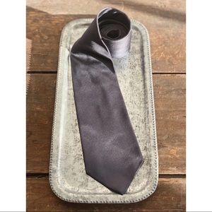 YSL_DARK GRAY SILK TIE